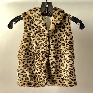 Carter’s Kid Faux Fur Leopard Print Vest Size 6/6X
